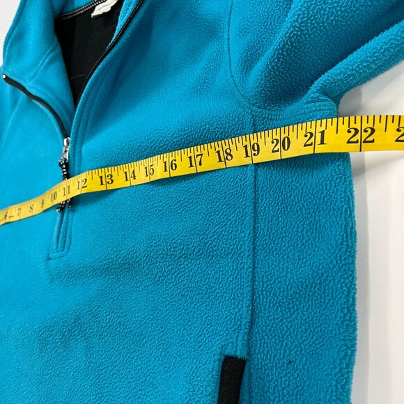 Coldwater Creek Fleece Jacket Women's Small Size 8 1/4 Zip Teal Slip Pockets - Picture 5 of 6